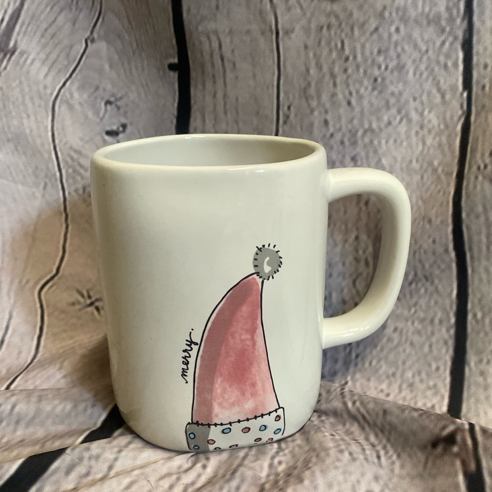 5/$20 Rae Dunn by Magenta Artisan Christmas Santa Pink Merry Hatter Coffee Cup
